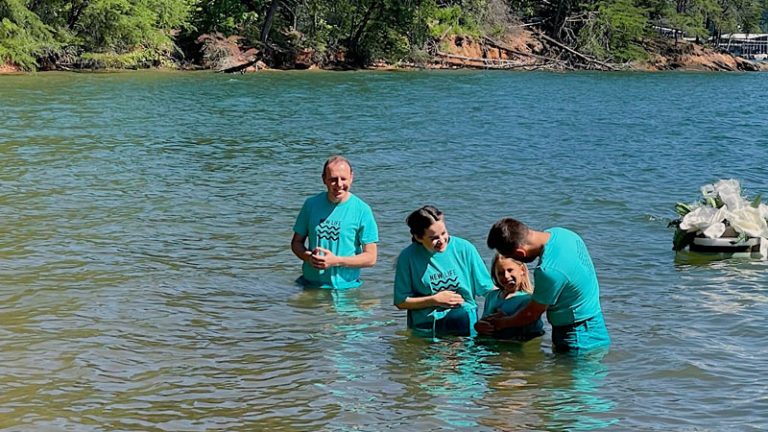 Baptism in a river
